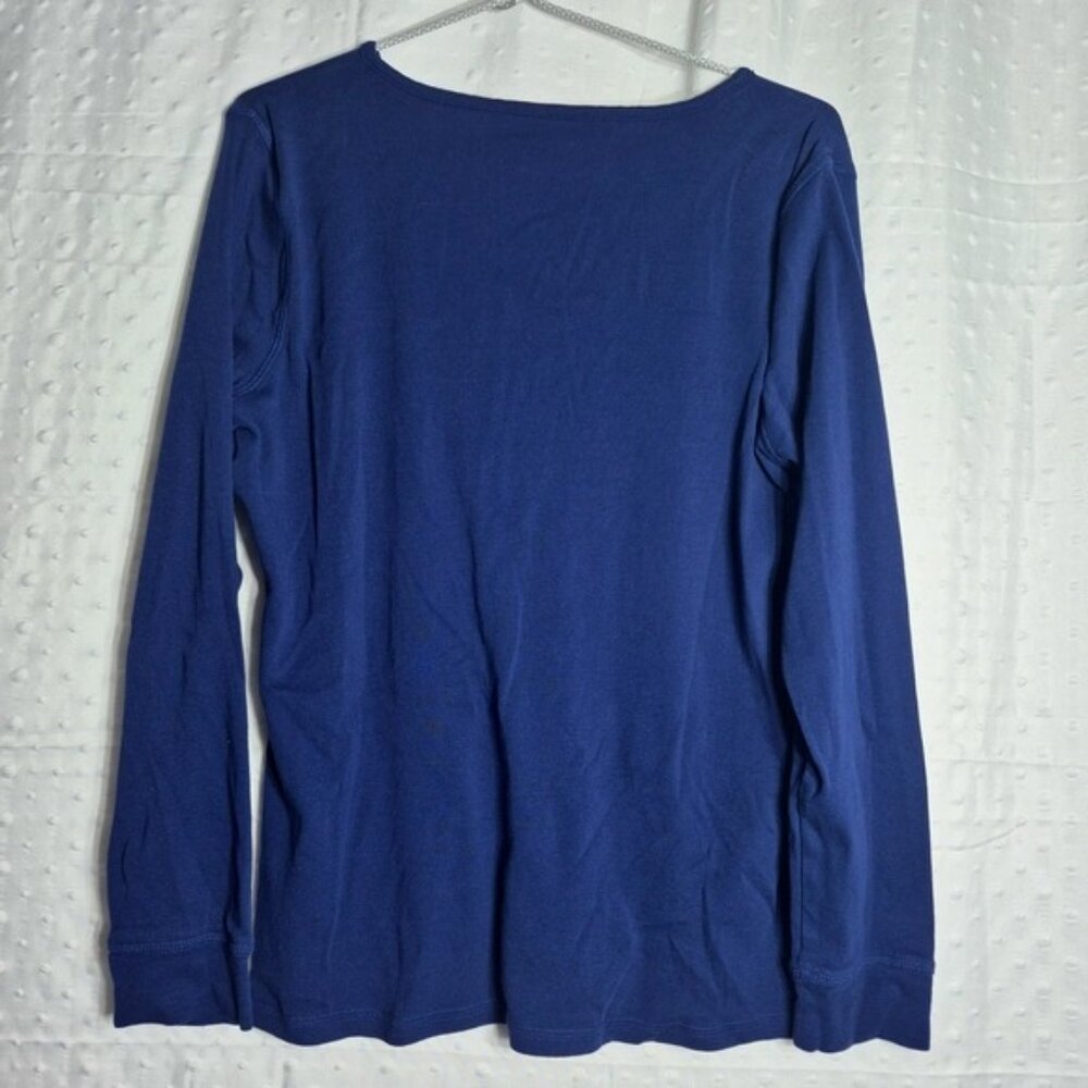 Talbots Women's Navy Blue Long Sleeved Tee Size L - Picture 2 of 5